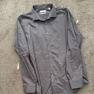 Calvin Klein Men's Gray Dress Shirt